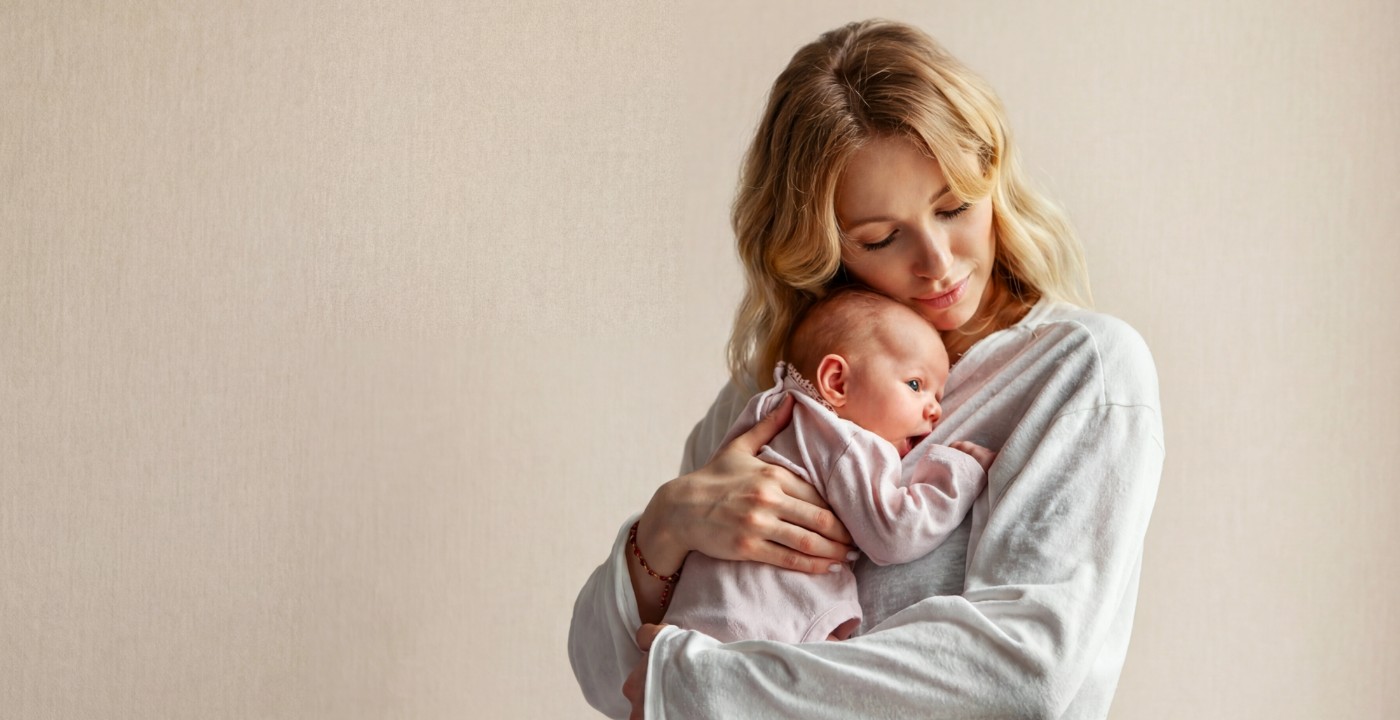 Moment de tendresse entre une maman et son nouveau-né